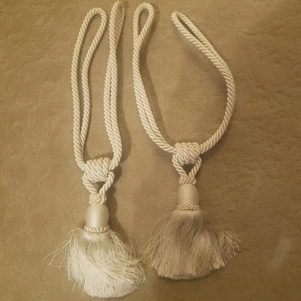Ivory Silk Luxury Curtain Tassel Tiebacks